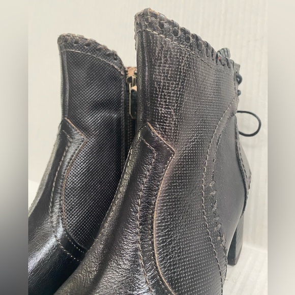 NWOB Bed Stu Women's Bia Black Rustic Leather Short Ankle Boots Size 7 - Picture 3 of 8